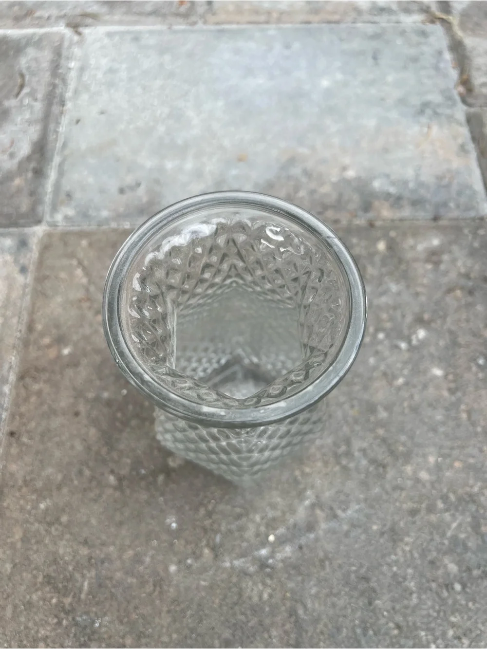 Vintage Hoosier Glass Diamond-Cut Vase #4071 Pineapple Pattern
